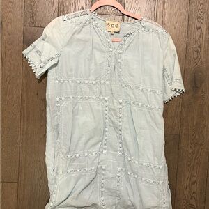 Sea New York Light Blue Mini Dress